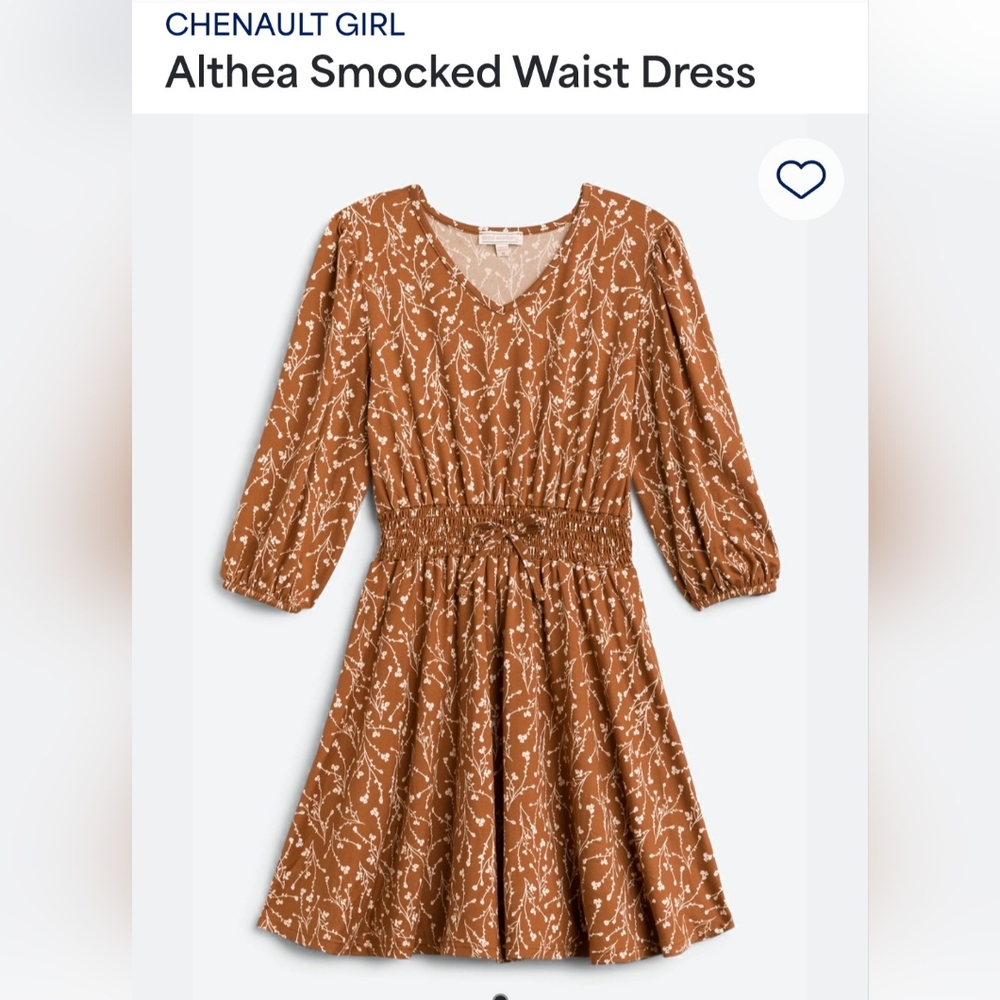 Chenault Brown Smocked Waist Dress